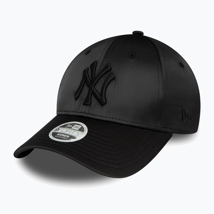 Damen New Era Satin 9Forty New York Yankees Baseballkappe schwarz