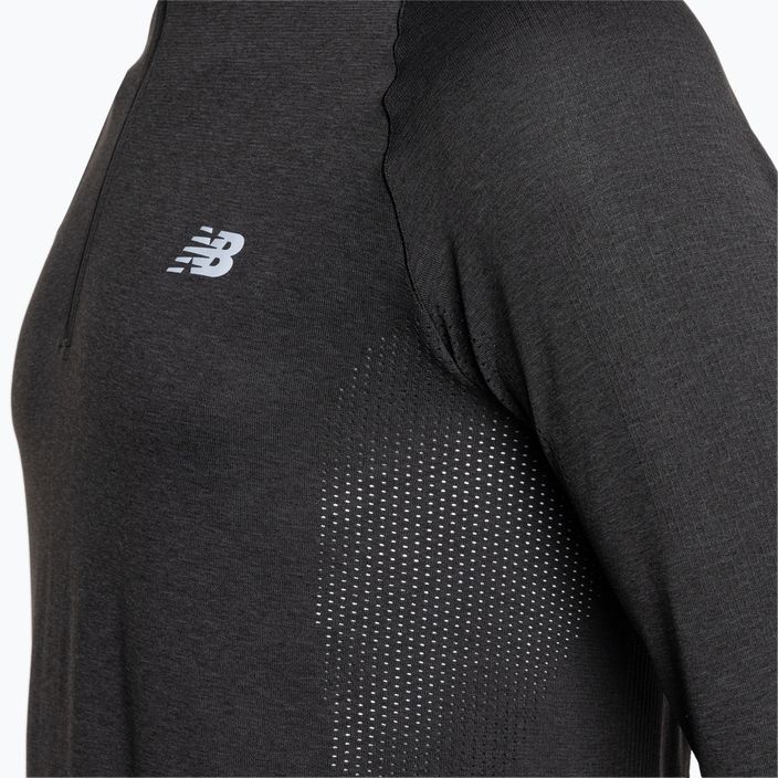 Herren New Balance Leichtathletik Nahtlose 1/4 ZIP Sweatshirt schwarz 4