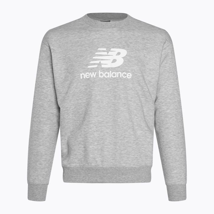 Herren New Balance Stacked Logo French Terry Crew sportlich grau Sweatshirt 3