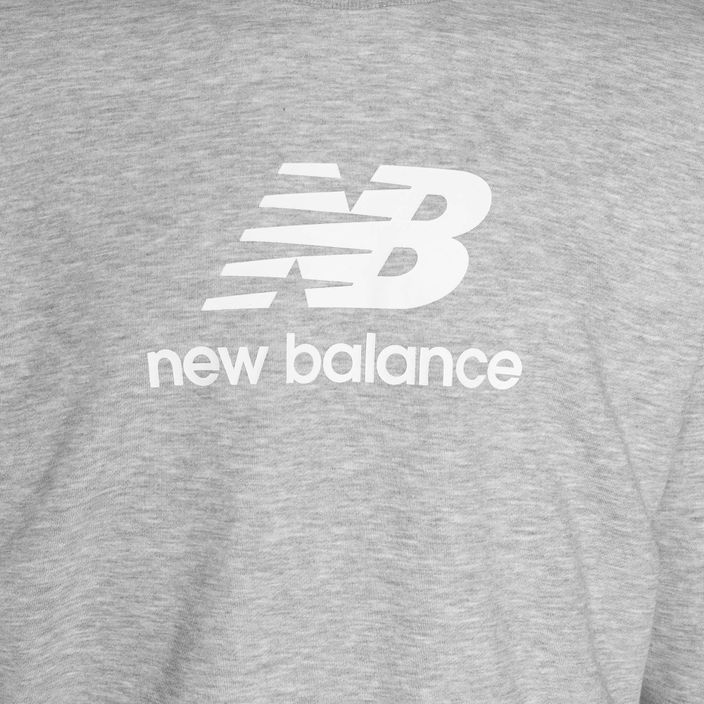 Herren New Balance Stacked Logo French Terry Crew sportlich grau Sweatshirt 5