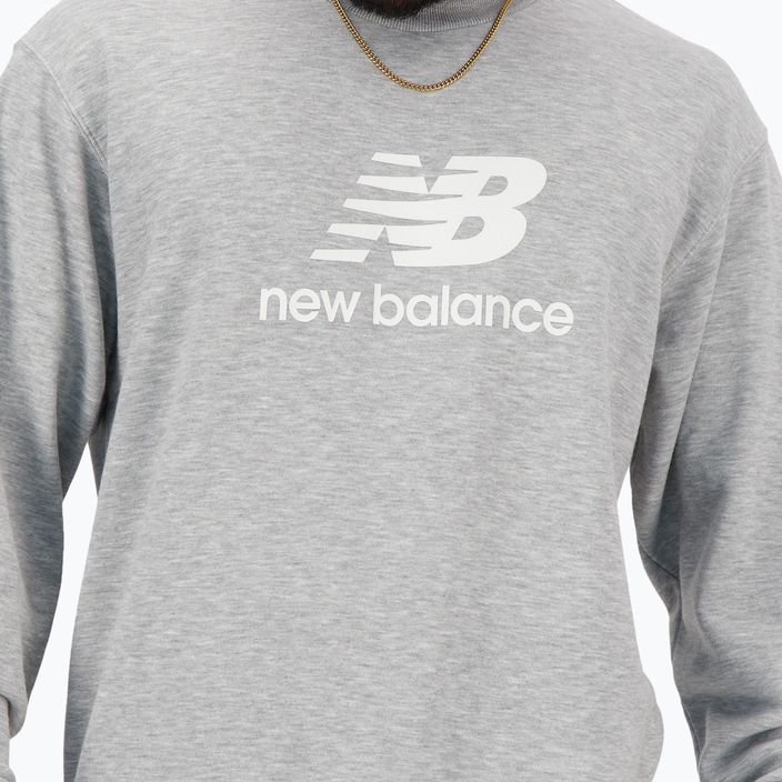 Herren New Balance Stacked Logo French Terry Crew sportlich grau Sweatshirt 2