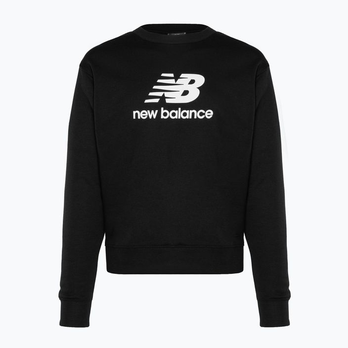 Men's New Balance Stacked Logo French Terry Crew Sweatshirt schwarz 5