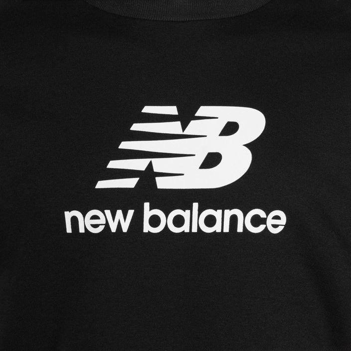 Men's New Balance Stacked Logo French Terry Crew Sweatshirt schwarz 7