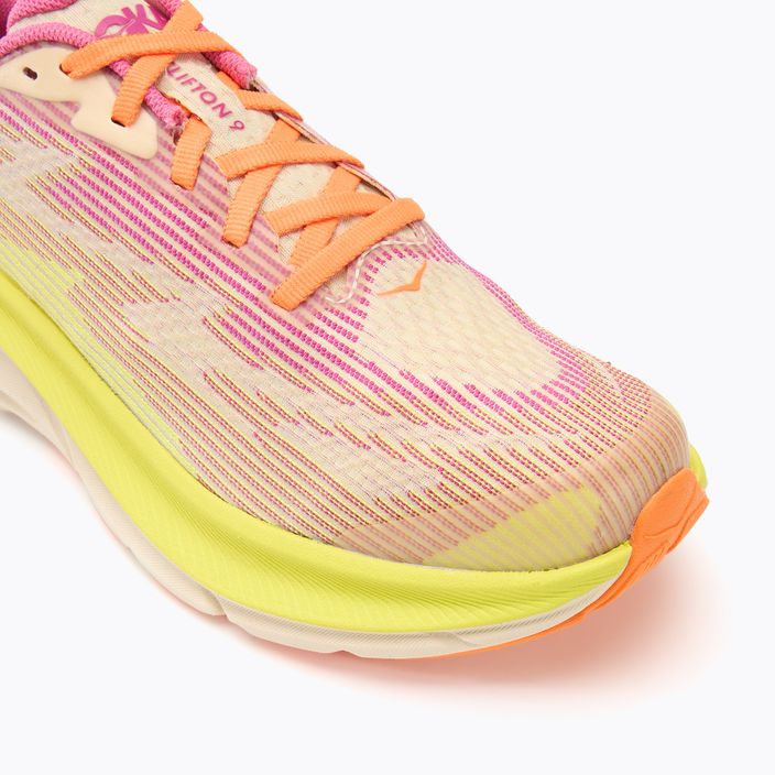 HOKA Clifton 9 fuchsia/vanilla Kinder Laufschuhe 7