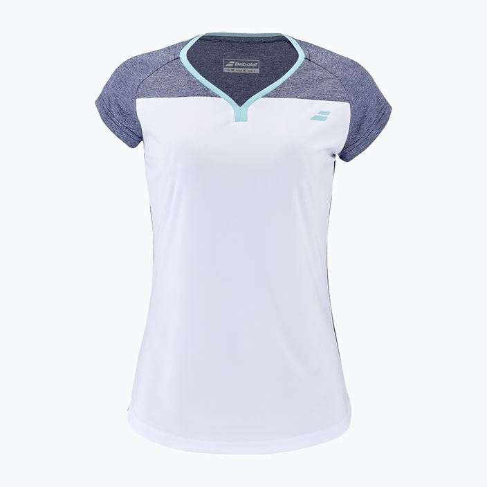 Babolat Kinder-Tennisshirt Play Crew Neck weiß und blau 3MTE011