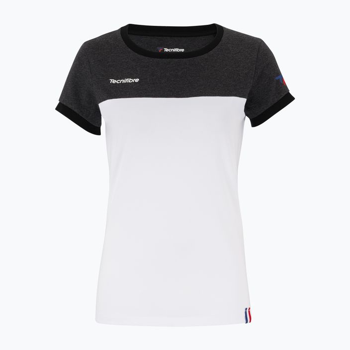 Damen-Tennisshirt Tecnifibre Stretch weiß und schwarz 22LAF1 F1