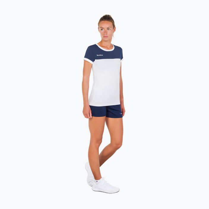 Damen-Tennisshirt Tecnifibre Stretch weiß und blau 22LAF1 F1 3