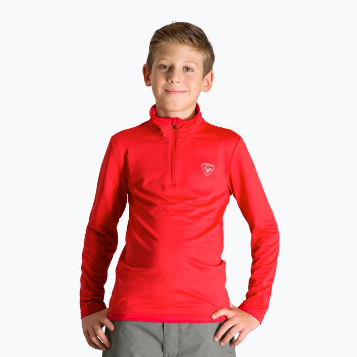 Kinder-Ski-Sweatshirt Rossignol Boy 1/2 Zip Warm Stretch red