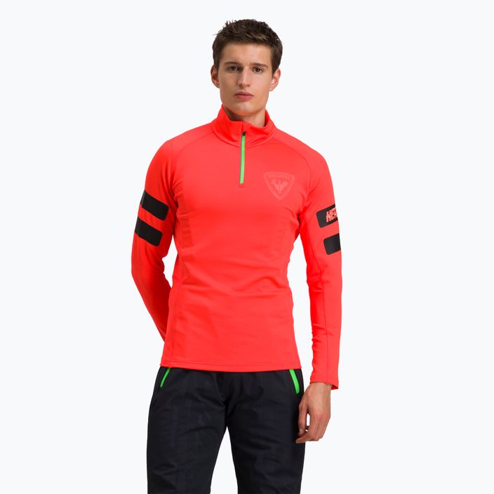 Herren-Ski-Sweatshirt Rossignol Classique Hero 1/2 Zip neon red 2
