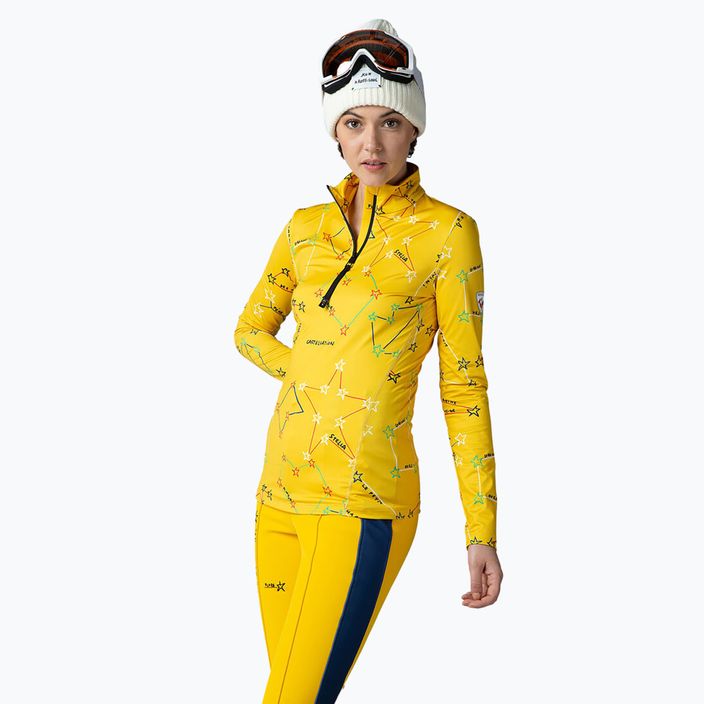 Damen Thermo-Sweatshirt Rossignol Booster 1/2 Zip Top 100 gelb 3