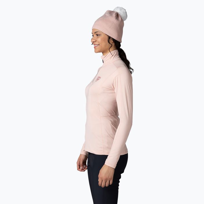 Damen Rossignol Classique 1/2 Zip Pulver rosa thermische Sweatshirt 3