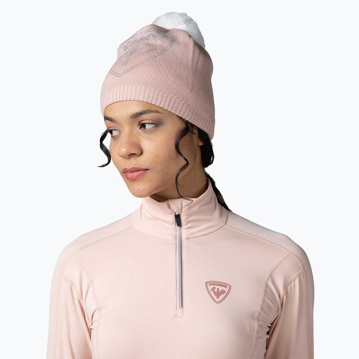 Damen Rossignol Classique 1/2 Zip Pulver rosa thermische Sweatshirt 5