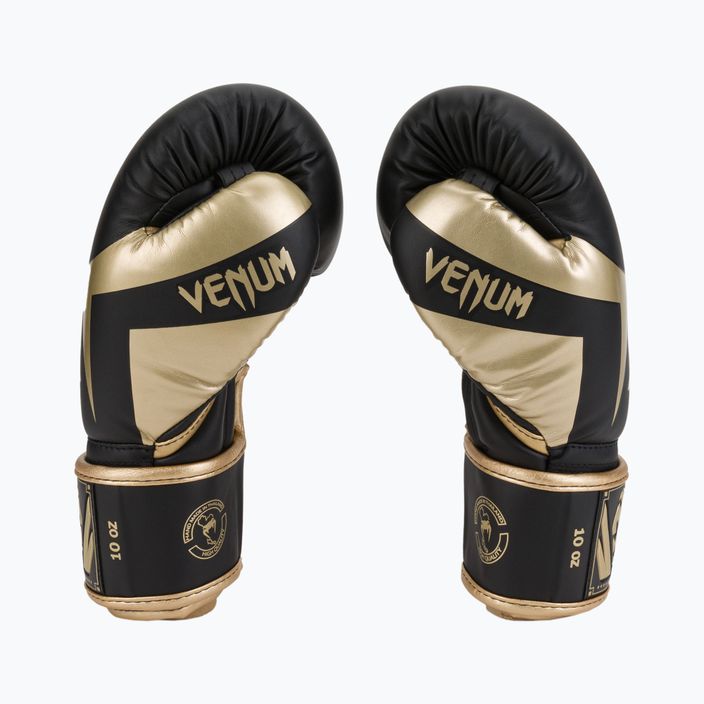 Venum Elite Herren Boxhandschuhe schwarz und gold VENUM-1392 4