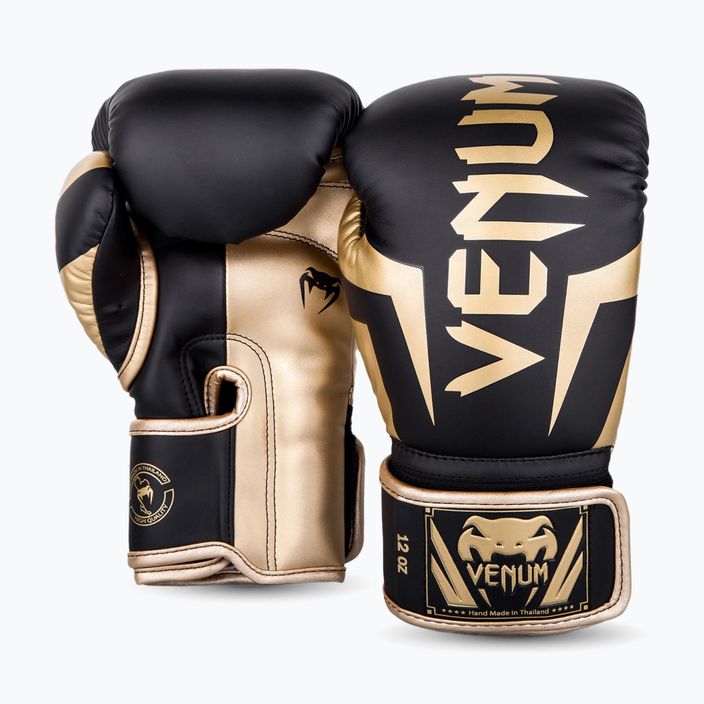 Venum Elite Herren Boxhandschuhe schwarz und gold VENUM-1392 9