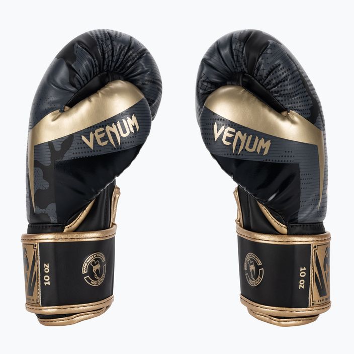 Venum Elite dunkel camo/gold Boxhandschuhe 3