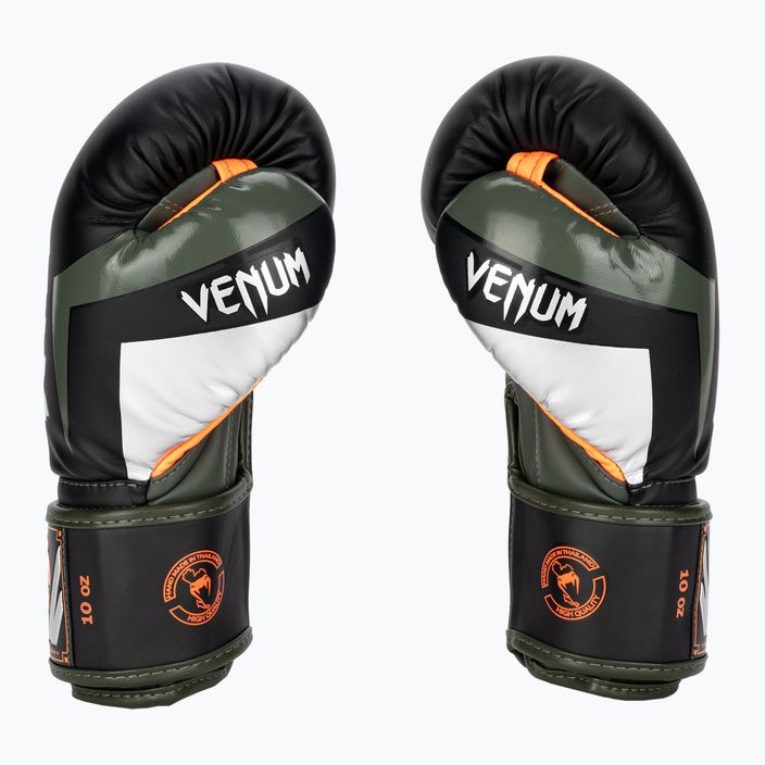 Venum Elite schwarz/silber/kaki Boxhandschuhe 3