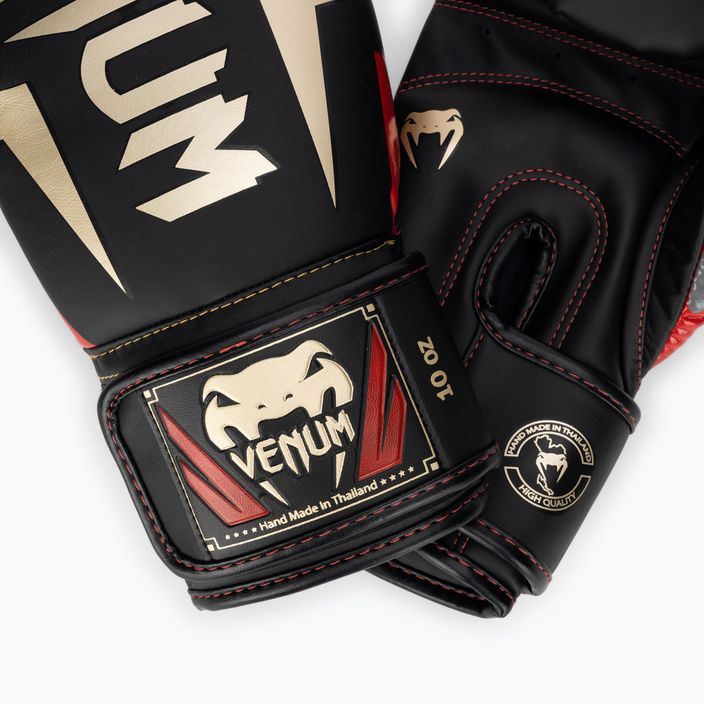 Venum Elite Boxhandschuhe schwarz/gold/rot 4