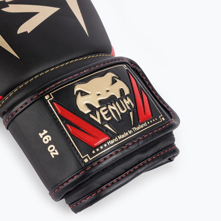 Venum Elite Boxhandschuhe schwarz/gold/rot 7