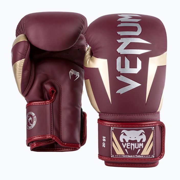 Venum Elite Burgund/Gold Boxhandschuhe 5