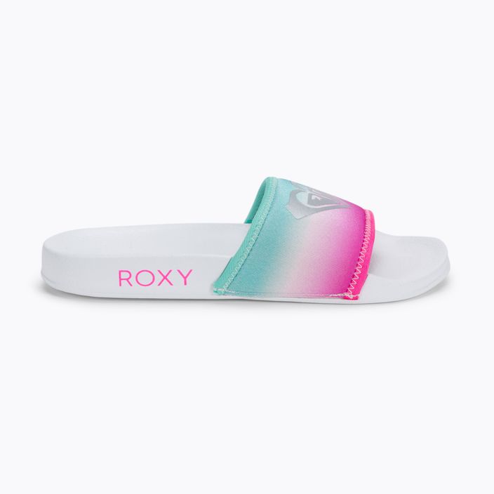 Flip-Flops für Kinder ROXY Slippy Neo G 2021 white/crazy pink/turquoise 2