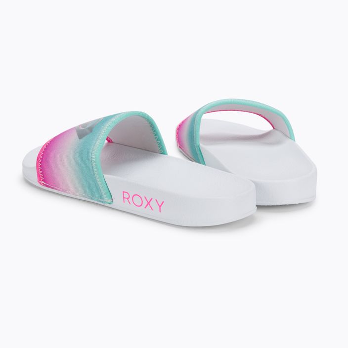 Flip-Flops für Kinder ROXY Slippy Neo G 2021 white/crazy pink/turquoise 3