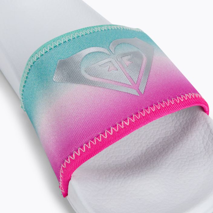 Flip-Flops für Kinder ROXY Slippy Neo G 2021 white/crazy pink/turquoise 7
