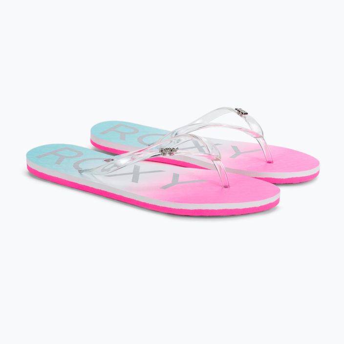 Damen-Flip-Flops ROXY Viva Jelly 2021 white/crazy pink/turquoise 5