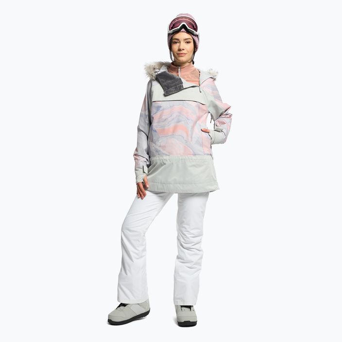 Snowboardjacke für Frauen ROXY Chloe Kim Overhead 2021 gray violet marble 2