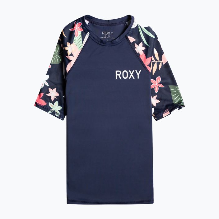 Schwimm-T-Shirt für Kinder ROXY Printed Sleeves 2021 mood indigo alma swim