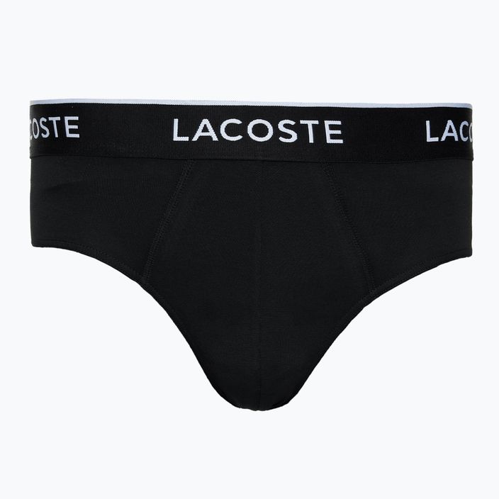 Lacoste Herren-Slips 8H3472 3 Paar schwarz/weiß/silber chine 2