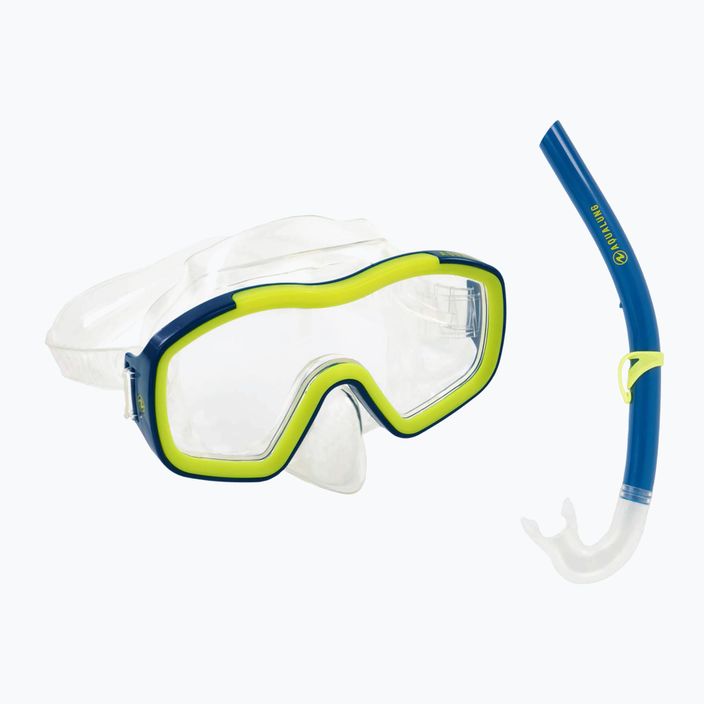 Aqualung Raccon Tauchset Maske + Schnorchel blau/gelb SC4000007 10