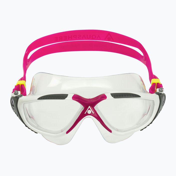 Aquasphere Vista weiß/himbeer/gläser klar schwimmen Maske 3