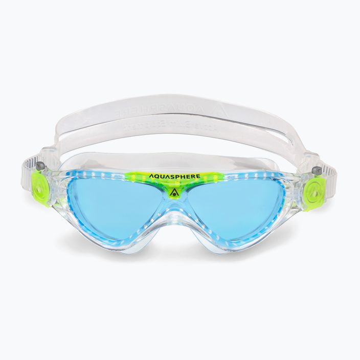 Aquasphere Vista transparent/hellgrün/blaue Kinderschwimmmaske MS5630031LB 7