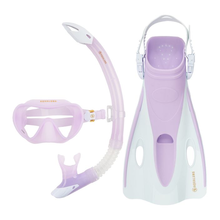 Aqualung Nabul Schnorchelset Maske + Schnorchel + Flossen transluzent lila 2