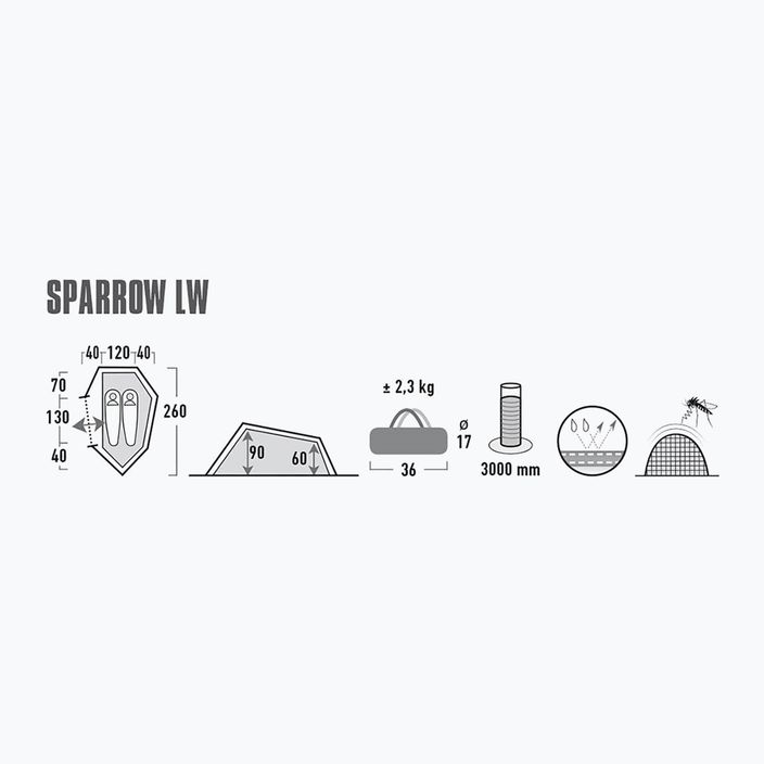 High Peak Sparrow LW grün 10187 2-Personen-Campingzelt 8