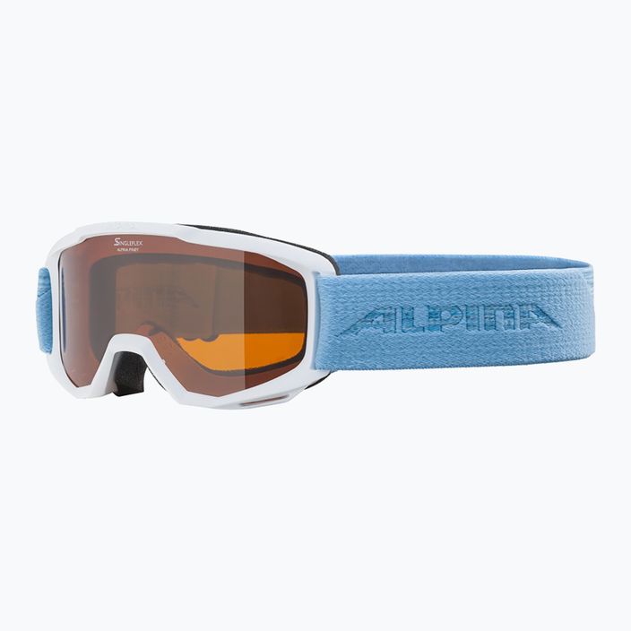Skibrille für Kinder Alpina Piney white/skyblue matt/orange 6