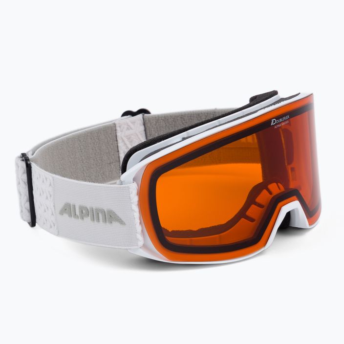 Skibrille Alpina Nakiska white matt/orange