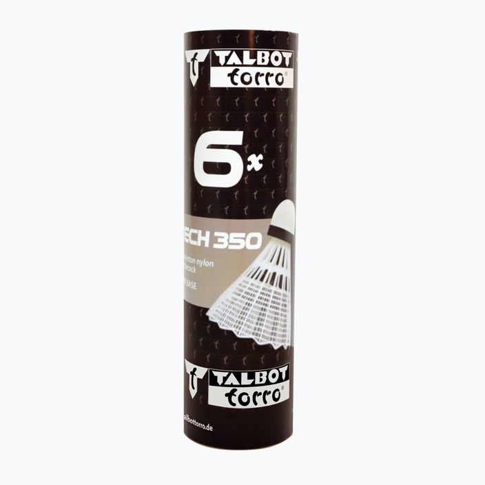 Talbot-Torro Tech 350 Badminton-Federbälle  Nylon 6 Stück weiß 479102 2