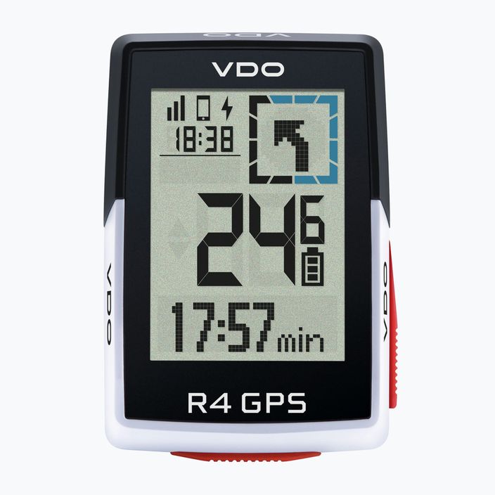 VDO R4 GPS Top Mount Fahrradzähler Set schwarz/weiß 64041