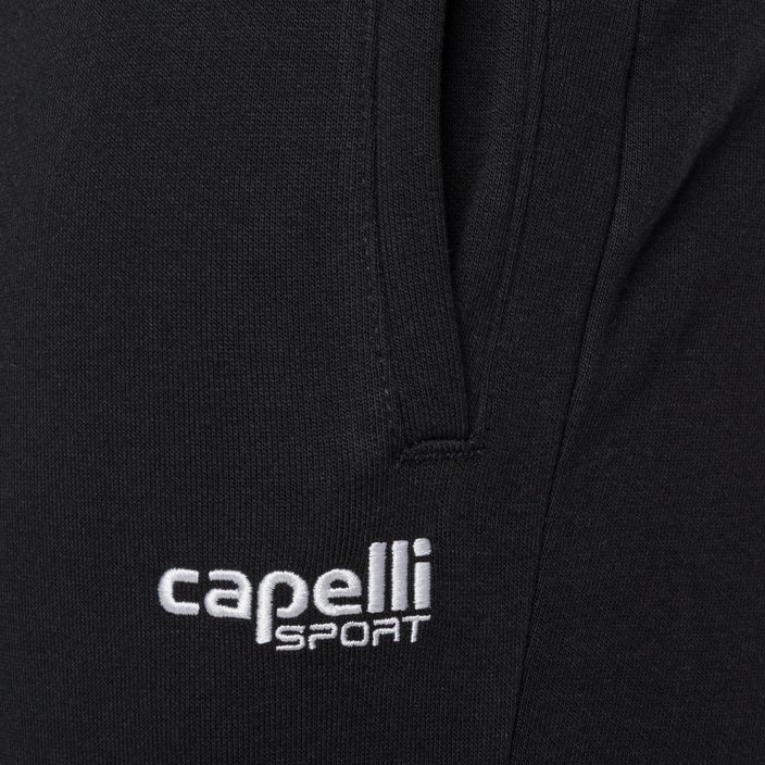 Herren Capelli Basics Adult Tapered French Terry Fußballhose schwarz/weiß 3