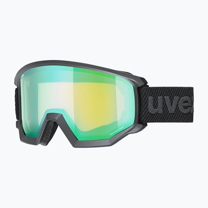 Skibrille UVEX Athletic FM black mat/mirror green lasergold lite55//52/233 7