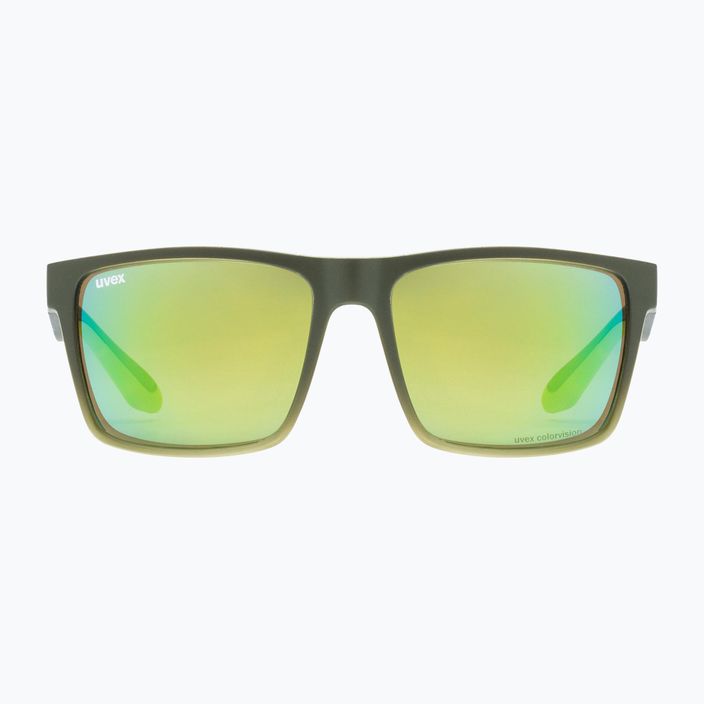 Uvex Lgl 50 CV oliv-matt/grün verspiegelte Sonnenbrille 53/3/008/7795 6