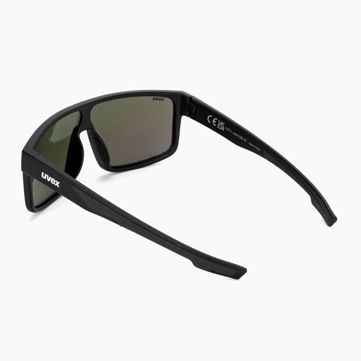 UVEX Sonnenbrille LGL 51 schwarz matt/grün verspiegelt 53/3/025/2215 2