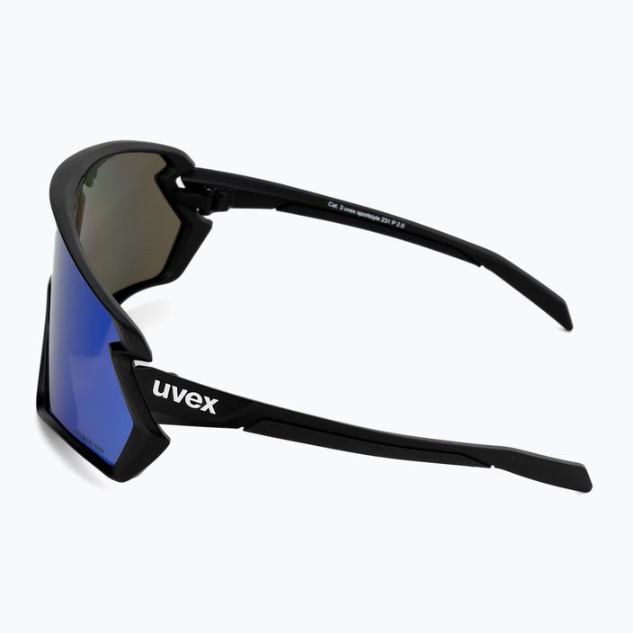 UVEX Sportstyle 231 2.0 P schwarz matt/verspiegelt blau Fahrradbrille 53/3/029/2240 4