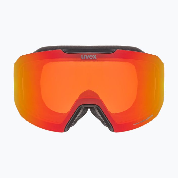 UVEX Evidnt Attract CV S2 Skibrille schwarz matt/verspiegelt rot/contr orange/klar 2