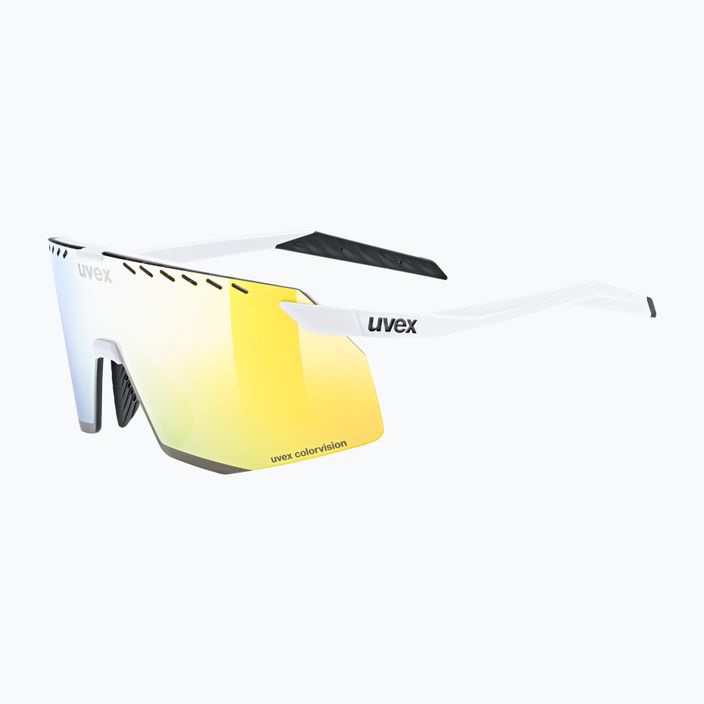 UVEX Pace Stage CV Sonnenbrille weiß matt/verspiegelt gold