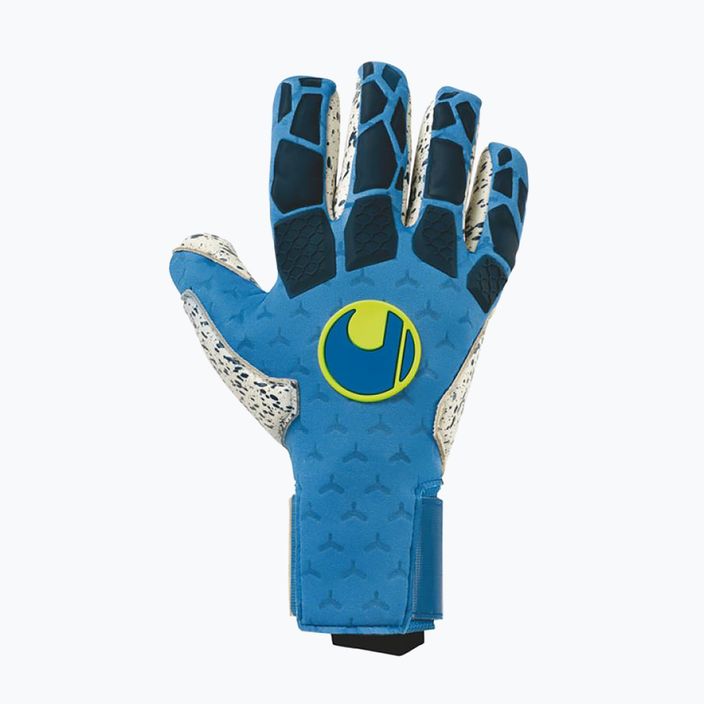 Uhlsport Hyperact Supergrip+ Finger Surround Torwarthandschuhe blau und weiß 101123101 4