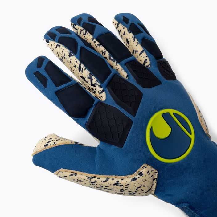 Uhlsport Hyperact Supergrip+ Finger Surround Torwarthandschuhe blau und weiß 101123101 3