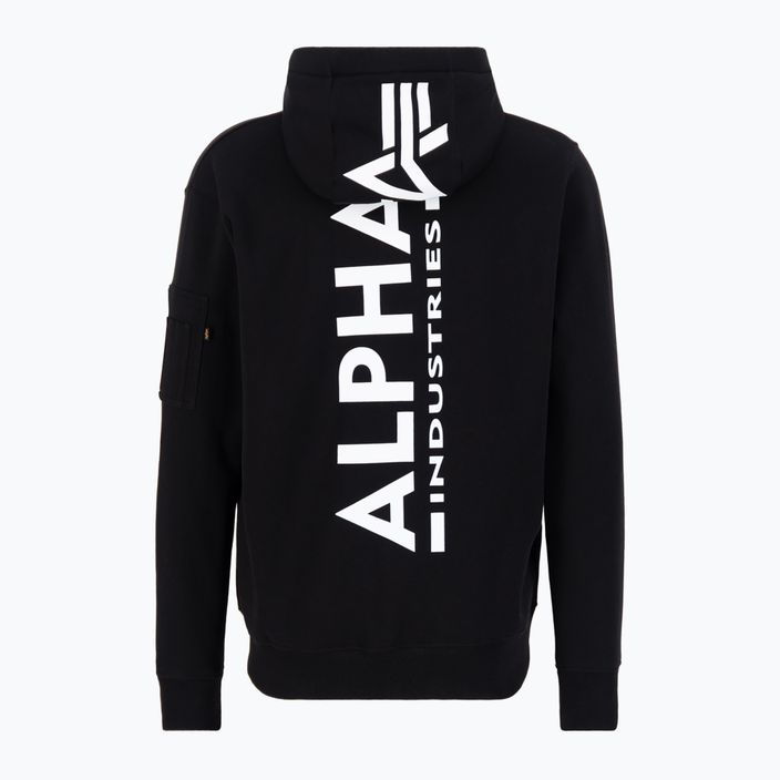 Herren Alpha Industries Back Print Zip Sweatshirt schwarz 2