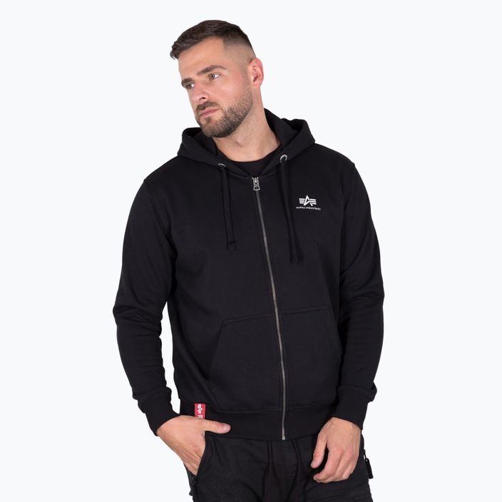 Herren Alpha Industries Basic Zip SL Sweatshirt schwarz